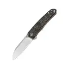 QSP OTTER EDC Folding Knife Satin S35VN Steel Carbon Fibre Scales QS140-B1