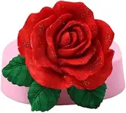 BeeSpring 3D Big Rose Flower Cake Mold Silicone Fondant Chocolate Mould Baking Decorating, Resistant Low and High Temperature, Easy to Use and Clean