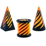 3 Pack Spiral Cone Toy,3D Printed Spiral Cone Fidget Toy,Mini Vortex Thread Illusion Desktop Decor Souvenir Gift for Anxiety Relaxing,Black and Gold