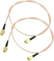 HOMSFOU 2-Pack Male to Male Cable Extension Antenna Adapter Jumper Wire 1.6ft Rg316 Cable High Flexibility Durability