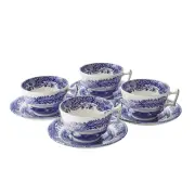 NEW Spode Blue Italian Teacup & Saucer Set 8pce