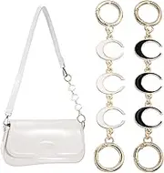 uxcell Bag Extender Chain, 2 Pcs Purse Strap Extenders Moon Shape Chain Purse Making Supplies for Replacement Handbag Shoulder Bag Wallet Decoration, White/Black