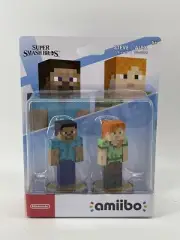 Amiibo Steve & Alex Minecraft Super Smash Bros Nintendo Switch 3DS Fast Shipping