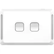 Clipsal Pro Series, 2 switches, horizontal, 1 or 2 way, 20 A / 16 AX, White - P3042HA-XW