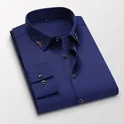 Men's Dress Shirt Collared Shirt Non Iron Shirt Button Up Shirt Plain Wedding Work Light Pink Black White Red Long Sleeve Standing Collar Spring Fall Clothin