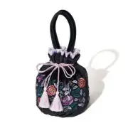 ANNA SUI Francfranc Collaboration drawstring bag Pouch Black Limited