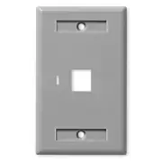 NavePoint Keystone Jack Wall Plate 1-Port, Single Gang, Gray, 10-Pack