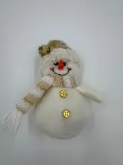 Table Top Plush Holiday Snowman Festive Christmas Decor with Weighted Base