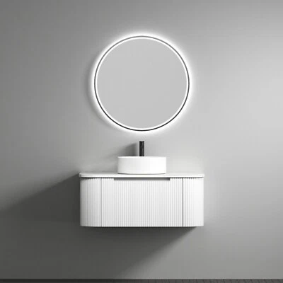 Aulic Petra Wall Hung Curving Matte White Vanity Hampton Style 750-1800mm