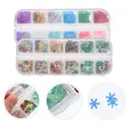 2 Boxes Christmas Nail Flakes Snowflake Nail Ornaments Snowflake Nail Art