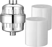 15-stage shower filter with vitamin C to moisturize hair - Flexible universal metal connector and powerful filter - Suitable for all types of showers, 2 cartridges + 1 filter