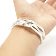 Woman's Bracelet Simple 925 Sterling Silver Bangles, Bracelet Octagon Handmade