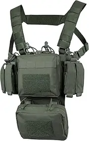 VISMIX Tactical Chest Rig, Adjustable&Detachable Molle Chest Rigs with Mag Pouch