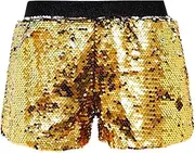 [Cilucu] Girls Sequin Shorts Flip Sparkly Party Summer Short Pants Kids Halloween Birthday Bottoms