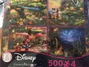 Thomas kinkade disney puzzle 4 -500 Piece In 1.