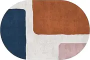 Nordic Design Bedroom Balcony Living Room Oval Carpet, 100x180cm Washable Playroom Bedside Sofa Kitchen Floor Decor Rugs Small 120x200cm Ellipse(2.6ft×4.9ft/80×150cm)