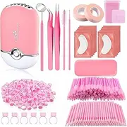 MeYuxg Accessories for Eyelash Extensions, False Eyelash Gropper Starter Set with Beginner Practice Eyelashes Necessary Tools, Eyelash Extension Kits for Makeup Practice, Training Salon