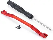 KANGYEBAIHUODIAN Metal Aluminum Steering Linkage Link Rod Fit for Kyosho Jimny 1/18 Mini-Z 4x4 Fit for Wrangler Hilux 1/24 RC Crawler Car Parts(Red)