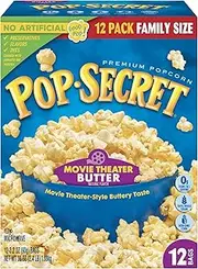 Pop Secret Popcorn, Movie Theater Butter, 3.2 Ounce Microwave Bags, 12 Count Boxes (Pack of 4)