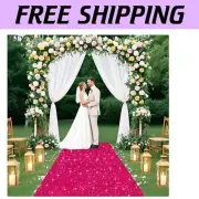 Elegant Sparkly Pink Wedding Aisle Runner - 4' x 20' for Bridal Showers & Events