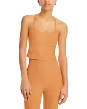 Beyond Yoga Spacedye Slim Racerback Cropped Tank in Marmalade Heather