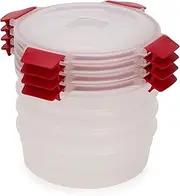 [Joseph Joseph] Nest Lock Round 4-Piece Food Storage Container Set, Space-Saving, Airtight Leakproof Lids, BPA-Free, 1L