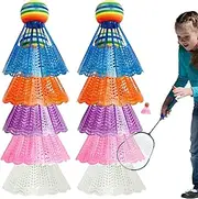 Badminton Shuttlecock Set - Nylon Rainbow Head Badminton Kit | Strong Batting Feel Sports Practice Tool for Gym, Balcony, Garden, Playground, Home