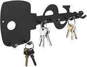 Wall Key Holder - Metal Key Rack with Hooks, Modern Entrance Organiser, Wall Mounted Key Hanger, Decorative Key Rack, Home Entrance Storage, Mail and Key Organiser