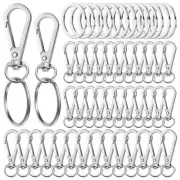 100PCS Swivel Clasps Lanyard Snap Hooks with Key Rings, Swivel Snap Hooks, Ke...
