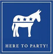 Design Design Democrat Here to Party Beverage Napkins 40 Count | 2 Packs of 20CT Party Napkins, Blue