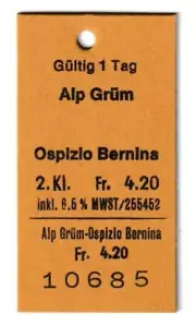 SWITZERLAND * ALP GRUM - OSPIZIO BERMINA undated