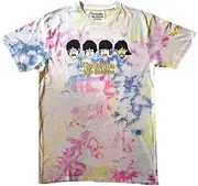 [Rock Off officially licensed products] The Beatles Yellow Submarine Heads & Apple Bonkers Dye Wash T Shirt XL