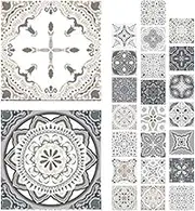 Gadpiparty 24pcs Tile Stickers 10x10cm Peel and Stick Tile Backsplash Self-Adhesive Square Wall Sticker Decals Kitchen Backsplash Tiles for Bathroom Furniture Wall Decor