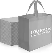 [Reginary] 100 Pieces Reusable Totes Bag Set Non Woven Grocery Bag with Handles Fabric Portable Tote Bag Bulk for Shopping Events Party