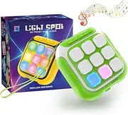 Upgraded Flashing Tic-Tac-Toe Handheld Game for Kids, Fast Push Fidget Game Toy, Quick Push Light Up Fidget Electronic Game Console, Christmas Birthday Gifts for 3-12 Year Old Boys Girls (Green)