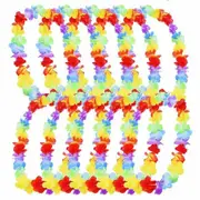 120Pcs Hawaiian Lei Leis Tropical Dress Beach Luau Party Flower Necklace Garland