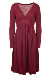 Gathered Dress W Small Coin Contrast--VIG-VW296