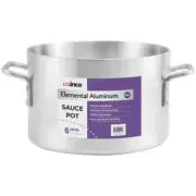 Winco ASHP-26, 26-Quart Elemental Aluminum Sauce Pot, 6 mm Thickness, NSF