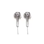 [Alessandra Rich] Alessandra Rich Crystal-embellished Fringed Earrings ONE SIZE SILVER/WHITE