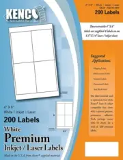 Kenco Premium 4" x 6" Laser or Inkjet Shipping Labels, 10 Packs - Free Shipping!