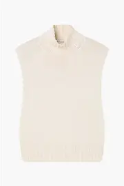 CASHMERE COTTON SLEEVELESS TURTLENECK