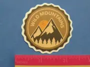 Cool STICKER ~ WILD MOUNTAINS ~ Steep Rock Cliffs with Sun in Background & Trees