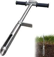 20"/50cm Soil Probe, Stainless Steel Soil Sampler with Foot Pedal, Stainless Steel Tubular T-Shaped Rubber Handle for Tube Core Sampling, Used in Garden Lawn Farms or Golf Courses