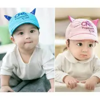 在飛比找蝦皮購物優惠-【俏寶貝童裝～新竹實體店面】韓版新款寶寶貓咪耳朵造型棉布棒球