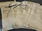 10" x 16" Natural Burlap Bags with Drawstring (6) - Large Burlap Pouch ...