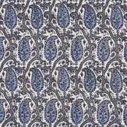 Schumacher Paisley Linen Print Fabric- Daria Paisley / Indigo 6 yds 179961