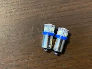 2 New Royal Blue Bayonet LED Lamp Light Bulbs 6v 6.3v 8v replace #47 #44 #1847