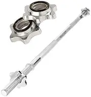 HCE 5ft Standard Barbell with Spin Locks - Chrome-plated Steel Bar, 60 Inch, 28mm Grip, 160kg Capacity
