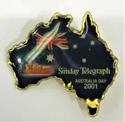 AUSTRALIA DAY 2001 MAP OF AUSTRALIA COLOURED PIN COLLECT #1102