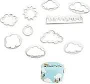 Cloud Cutters Cake Decorating,10 PCS Cloud Shape Fondant Cutter Plastic Cookie Cake Cutter Mold Fondant Decorating Tools for Baking Cake Biscuit Children DIY